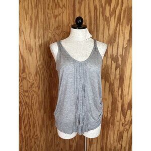 Joie Soft Knit Tank Sleeveless Top Gray‎ Ruffle Front Size XS